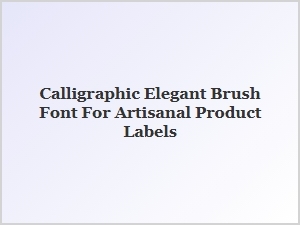 Elegant Calligraphic Brush Font for Artisanal Labels